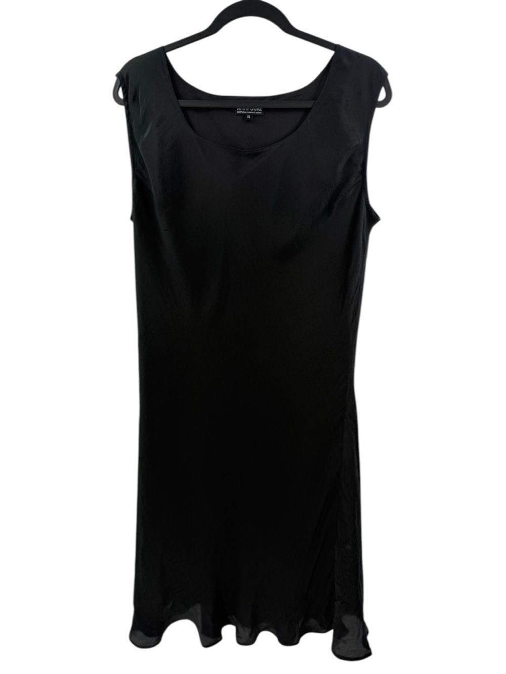 Ammpoure Black Sleeveless Shift Sheath Dress Silk Size XL Whimsygoth Elegant